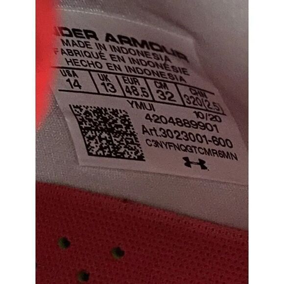 Under Armour Men Baseball Cleats Harper 5 Low Steel Red 3023001-600 Men’s Sz 14 - Picture 10 of 10